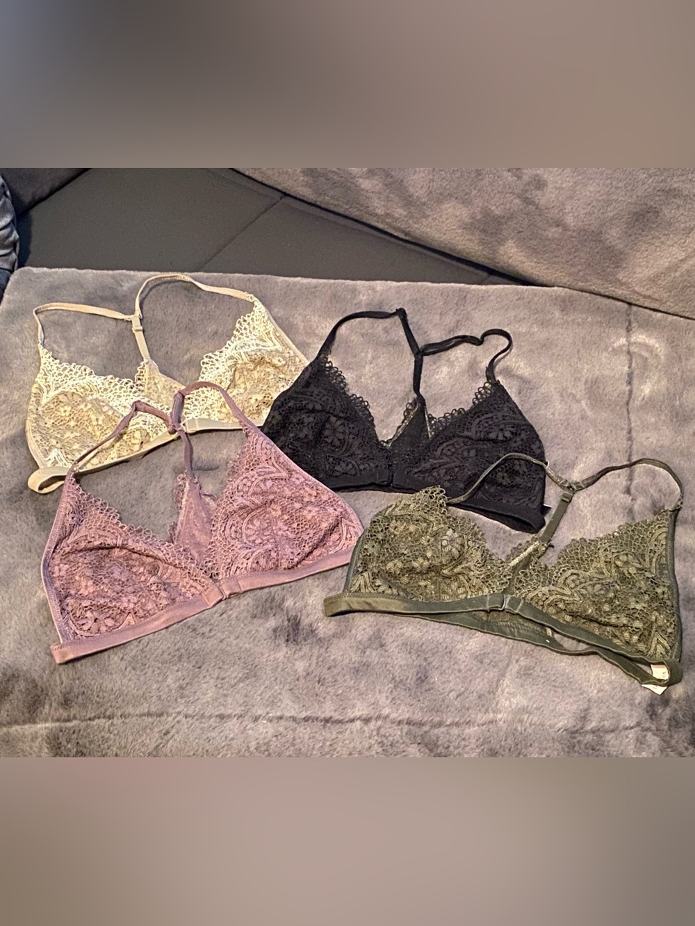 Victoria's Secret Lace Bralettes - Black, Dusty Mauve, Olive, Cream